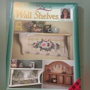 Wall shelves vintage one stroke plaid painting diy paint crafting book